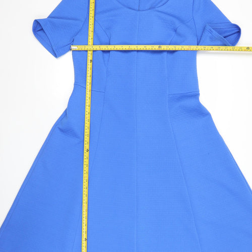 BHS Women’s Blue Fit & Flare Knee Length Dress Size 16