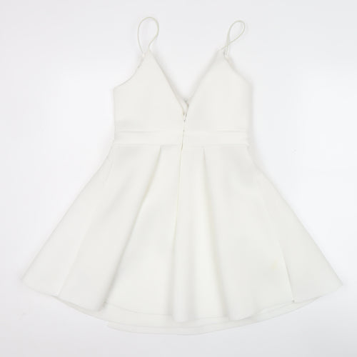 ASOS Women’s White Fit & Flare Sleeveless Short Dress UK 8