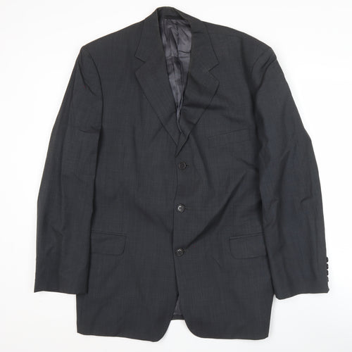 Jaeger Men's Grey Wool Blazer Jacket 42R Classic Fit Formal