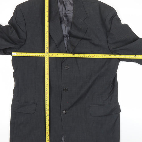 Jaeger Men's Grey Wool Blazer Jacket 42R Classic Fit Formal