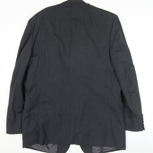Jaeger Men's Grey Wool Blazer Jacket 42R Classic Fit Formal