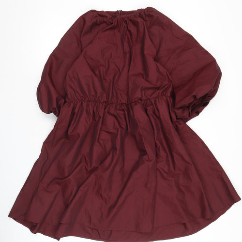ASOS DESIGN Women's Red A-Line Puff Sleeve Short Dress Size 10