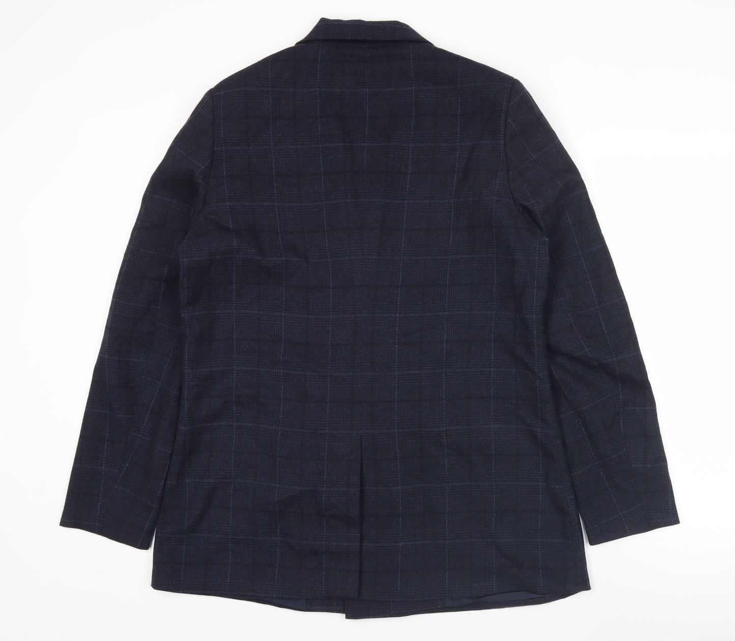 Culture Men's Blue Check Double-Breasted Blazer Jacket Size 40 L
