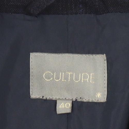 Culture Men's Blue Check Double-Breasted Blazer Jacket Size 40 L