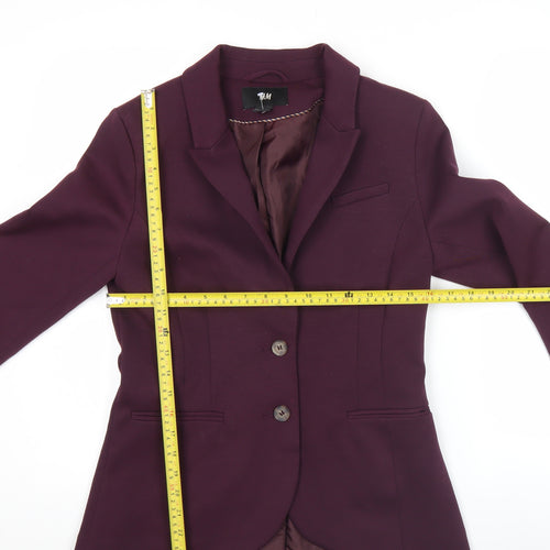 H&M Women's Purple Slim Fit Blazer Jacket UK 10 Workwear Formal
