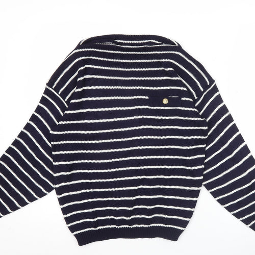 St. Clair Women’s Blue Striped Acrylic Knit Jumper S