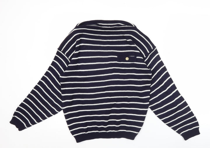 St. Clair Women’s Blue Striped Acrylic Knit Jumper S