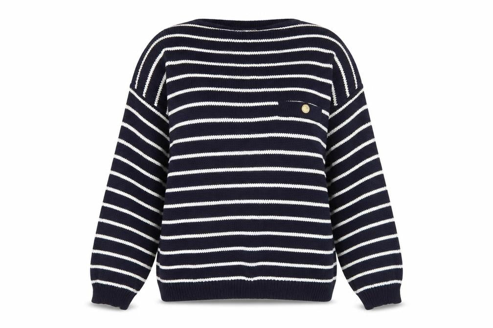 St. Clair Women’s Blue Striped Acrylic Knit Jumper S