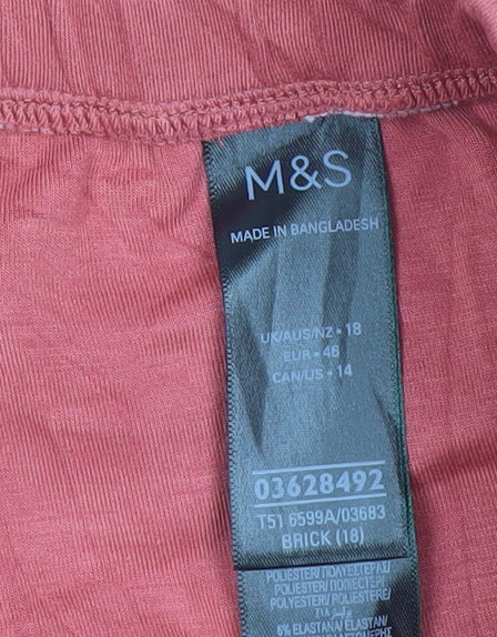 Marks and Spencer Womens Pink Size 18 Athletic Jersey Shorts