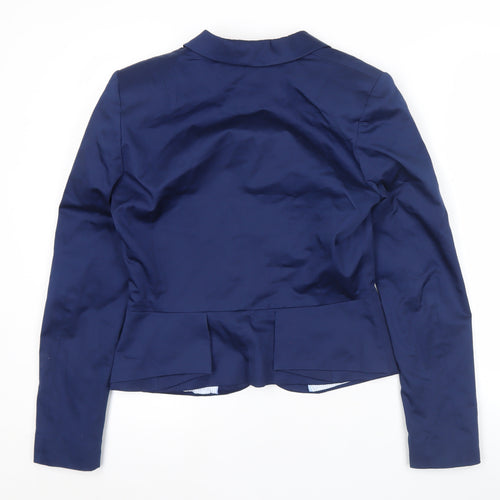 H&M Women Blue Size 10 Slim Fit Single-Breasted Blazer Jacket