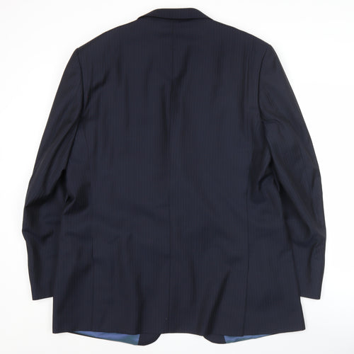 Marks and Spencer Men's Navy Pinstripe Wool Blend Suit Jacket 46L