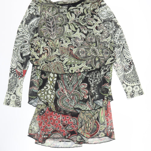 Desigual Women Multicoloured Paisley Long Sleeve Shift Dress S