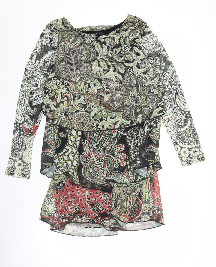 Desigual Women Multicoloured Paisley Long Sleeve Shift Dress S