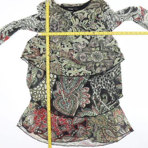 Desigual Women Multicoloured Paisley Long Sleeve Shift Dress S
