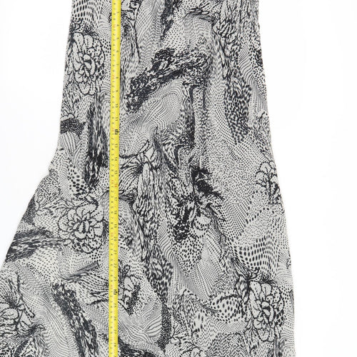 Marks and Spencer Women's Black Floral Asymmetric Chiffon Skirt Size 10