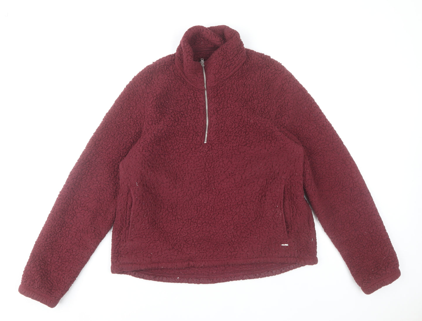 Hollister Women’s Burgundy Fleece Pullover Hoodie M Warm Winter Style