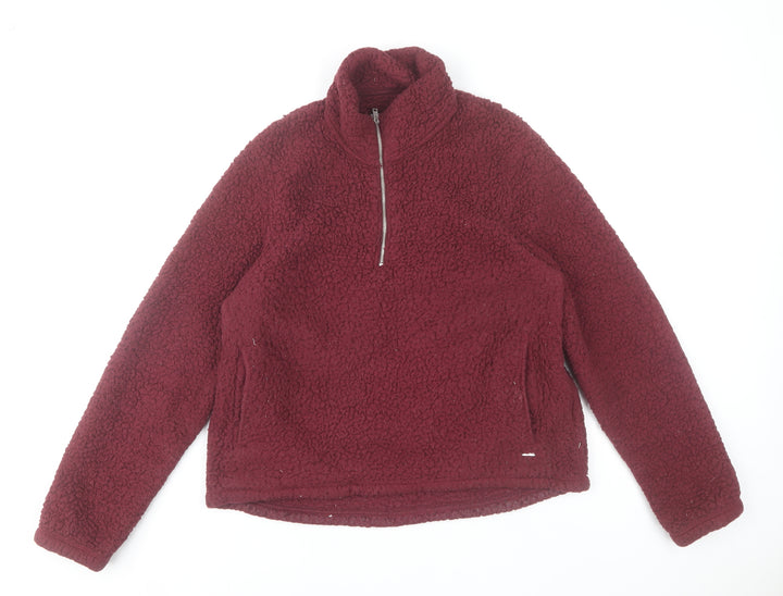 Hollister Women’s Burgundy Fleece Pullover Hoodie M Warm Winter Style