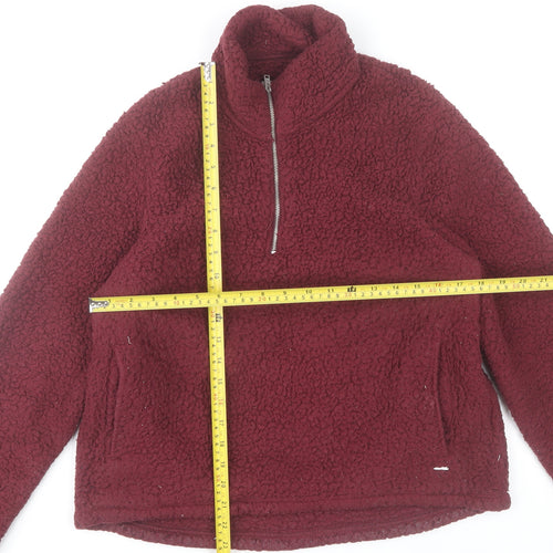 Hollister Women’s Burgundy Fleece Pullover Hoodie M Warm Winter Style