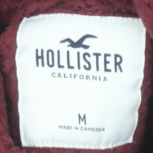 Hollister Women’s Burgundy Fleece Pullover Hoodie M Warm Winter Style