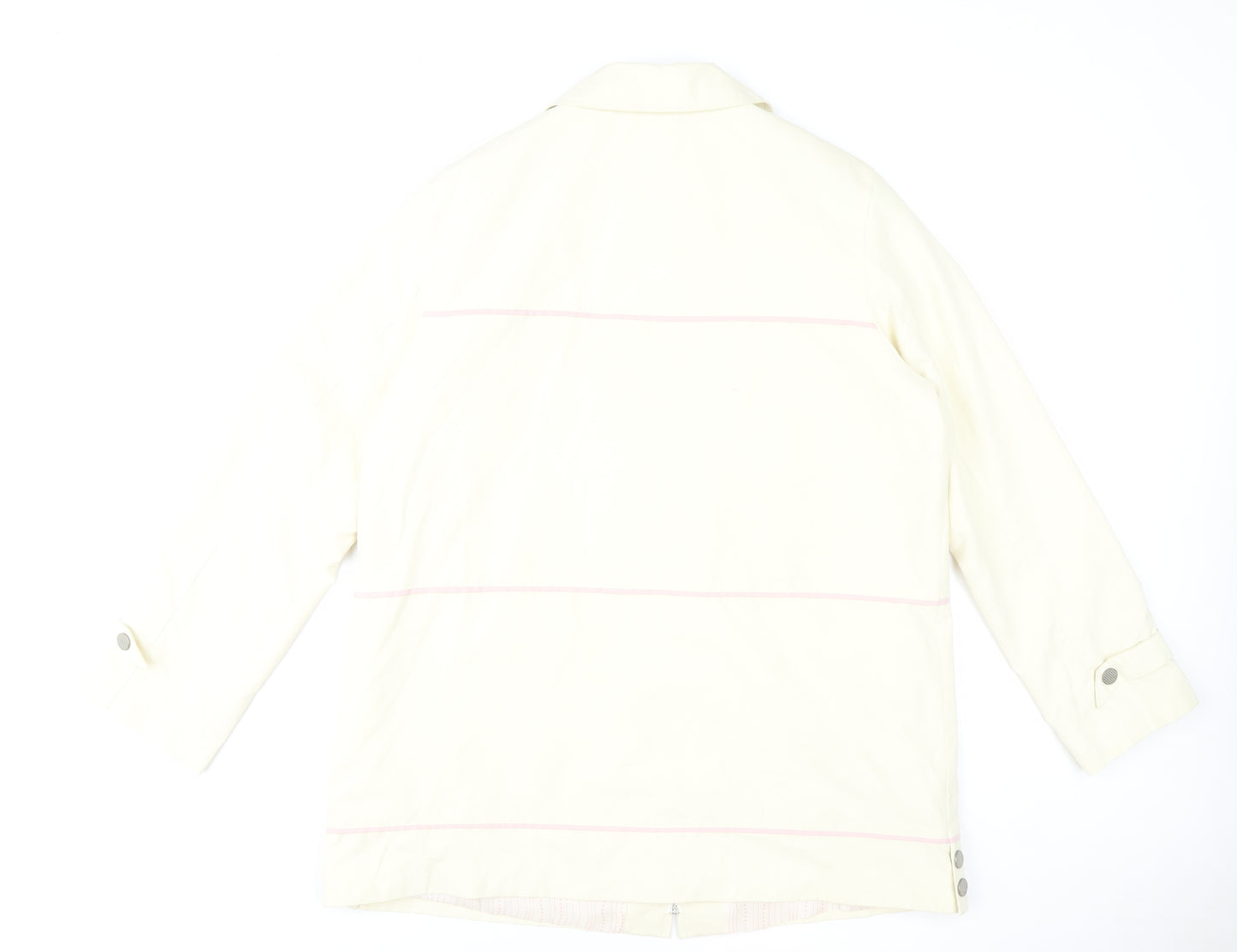 Klass Collection Women's Ivory Mid-Length Jacket Size 18 Polyester Blend