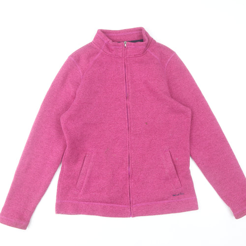 Weird Fish Womens Pink Fleece Full Zip Jacket Size 12