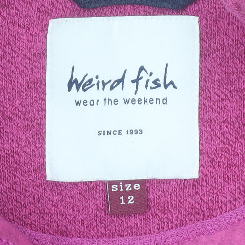 Weird Fish Womens Pink Fleece Full Zip Jacket Size 12