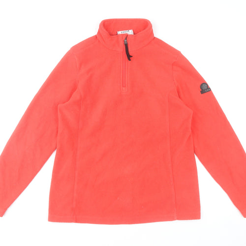 TOG24 Women's Red Fleece 1/4 Zip Pullover Sweatshirt Size 10