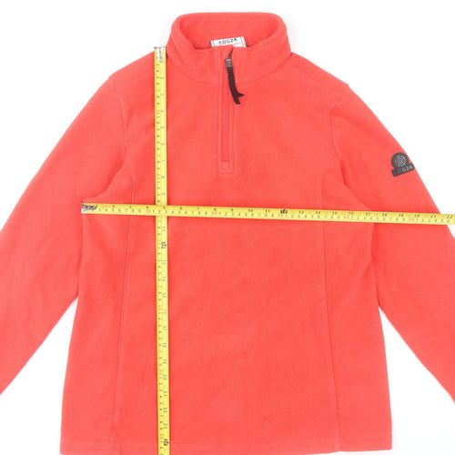 TOG24 Women's Red Fleece 1/4 Zip Pullover Sweatshirt Size 10