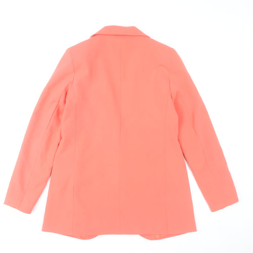 OBJECT Women's Orange Blazer Size 6 Classic Single-Breasted Jacket