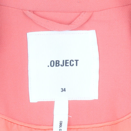 OBJECT Women's Orange Blazer Size 6 Classic Single-Breasted Jacket
