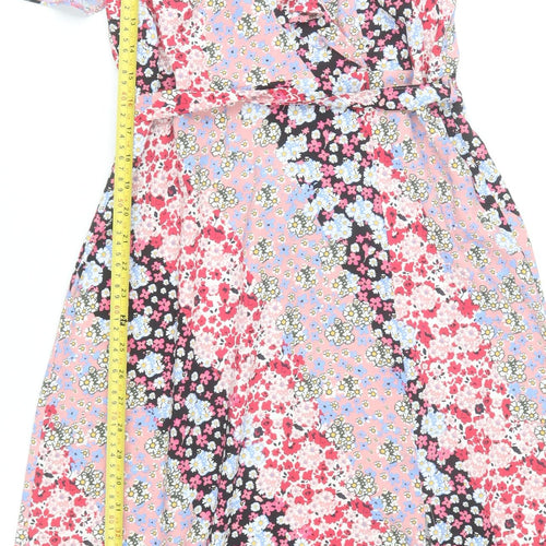 Dunnes Women’s Multicoloured Floral Wrap Midi Dress Size 8