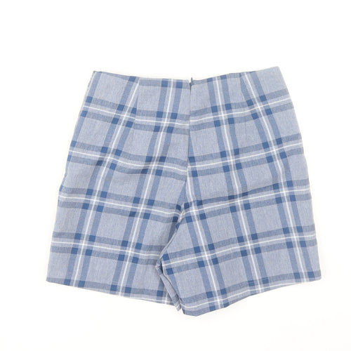 Misi & Co Women's Blue Plaid Wrap Skort Petites Cotton Blend