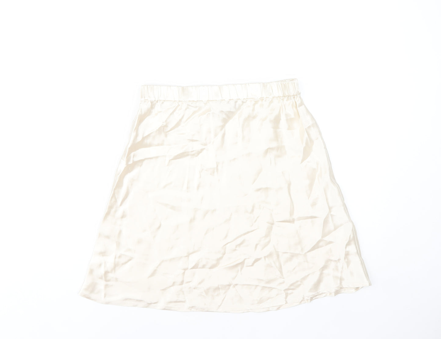Sinead Keary Women Ivory Midi A-Line Skirt Rayon Viscose Size S