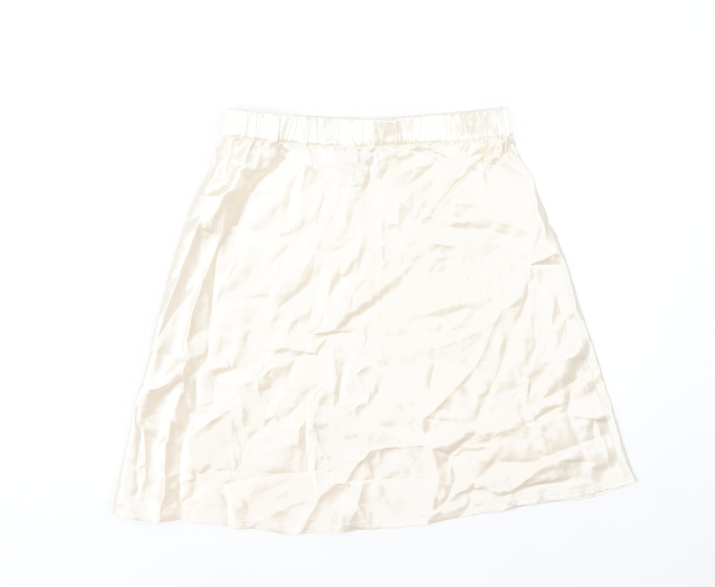 Sinead Keary Women Ivory Midi A-Line Skirt Rayon Viscose Size S