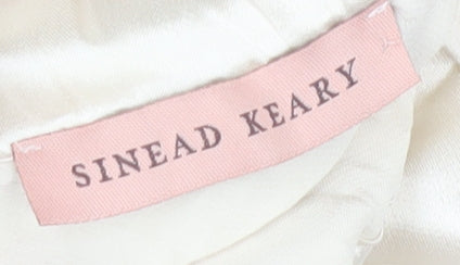 Sinead Keary Women Ivory Midi A-Line Skirt Rayon Viscose Size S