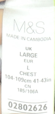 Marks and Spencer Men's Multicoloured Striped Long Sleeve Formal Cotton Shirt Size L