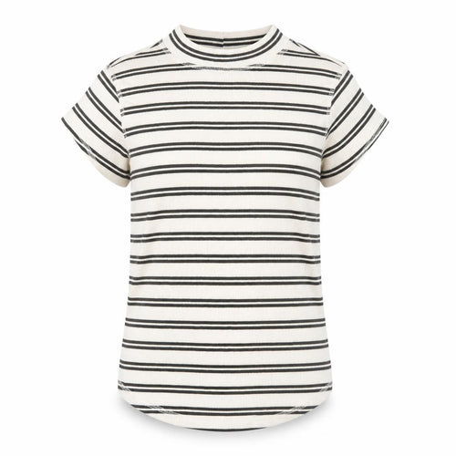River Island Women’s White Black Striped T-Shirt UK 12 Basic Jersey Top