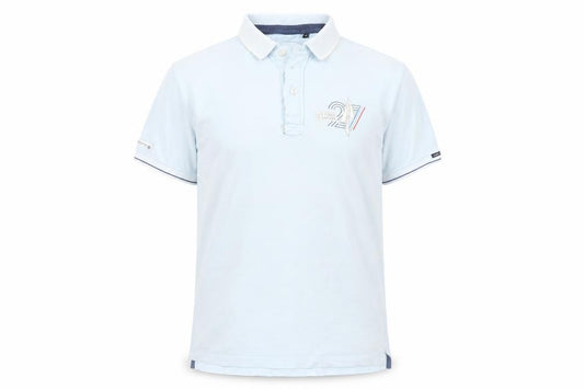 Front view of CODE ZERO Men’s Blue Nautical Polo Shirt XL Short Sleeve 100% Cotton