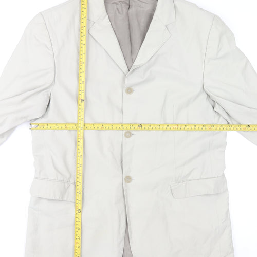 SWEPT Men’s Pale Beige Grey Cotton Blend Single-Breasted Blazer Jacket Size 42 Regular
