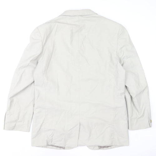 SWEPT Men’s Pale Beige Grey Cotton Blend Single-Breasted Blazer Jacket Size 42 Regular