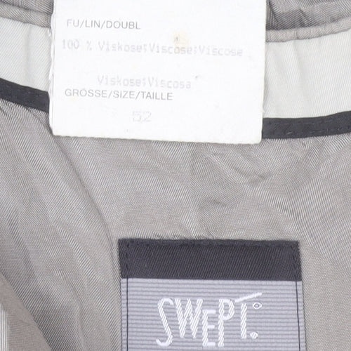 SWEPT Men’s Pale Beige Grey Cotton Blend Single-Breasted Blazer Jacket Size 42 Regular