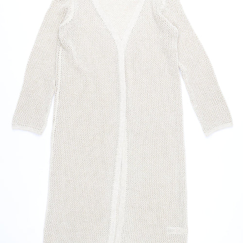 Marks and Spencer Women’s Beige Open Knit Longline Cardigan S