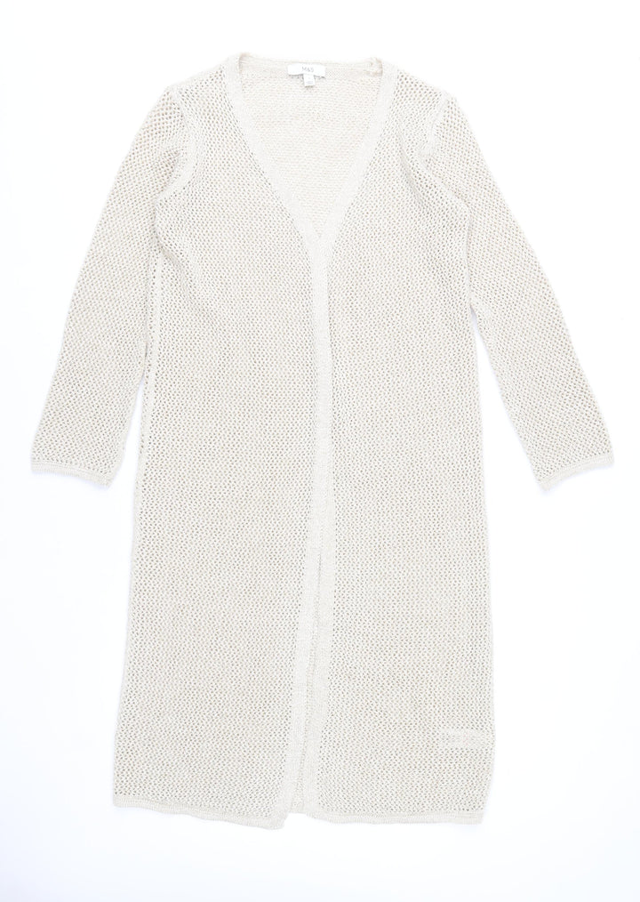 Marks and Spencer Women’s Beige Open Knit Longline Cardigan S