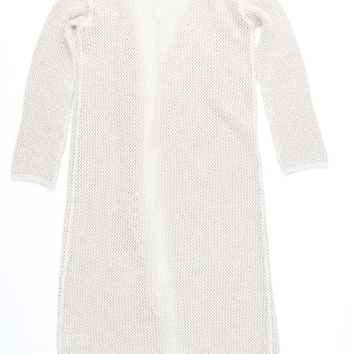 Marks and Spencer Women’s Beige Open Knit Longline Cardigan S