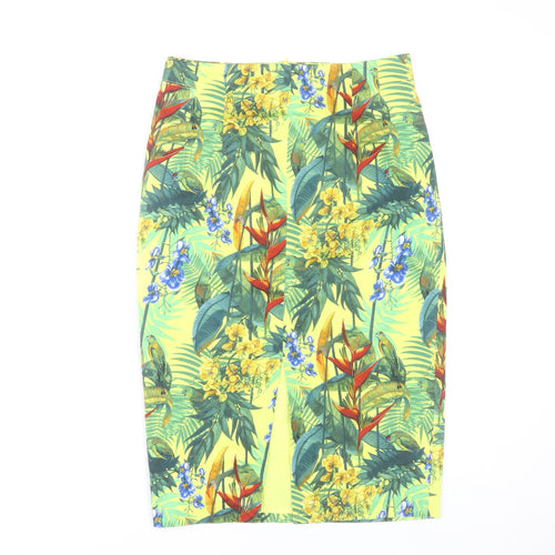 Oasis Women’s Multicoloured Floral Pencil Skirt Size 10 Cotton