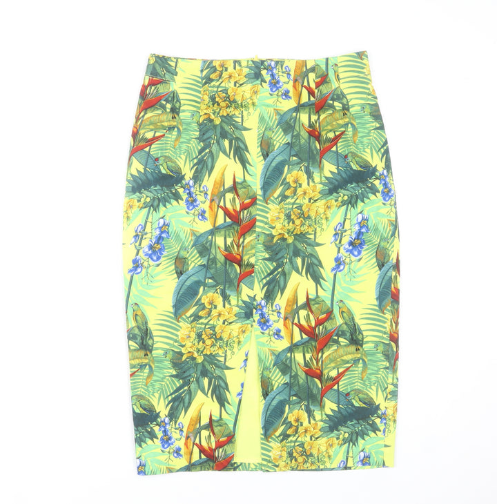 Oasis Women’s Multicoloured Floral Pencil Skirt Size 10 Cotton