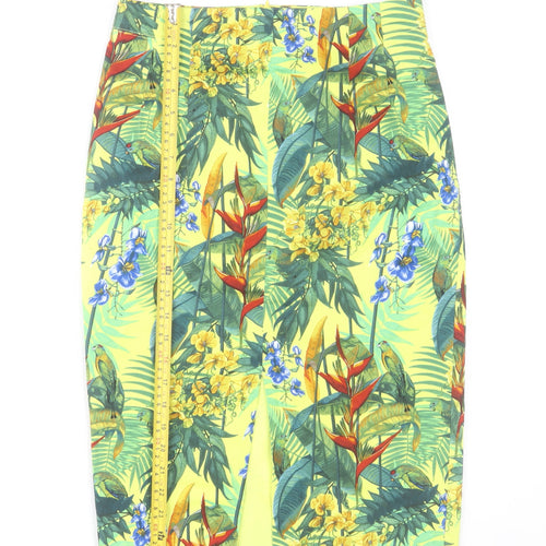 Oasis Women’s Multicoloured Floral Pencil Skirt Size 10 Cotton