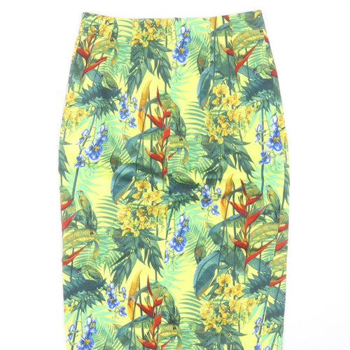 Oasis Women’s Multicoloured Floral Pencil Skirt Size 10 Cotton