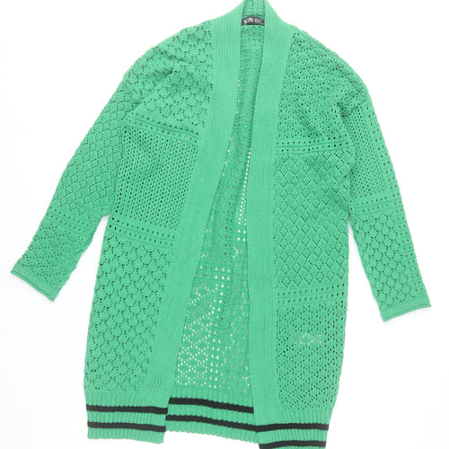 Yours Women’s Green Open-Knit Cotton Blend Cardigan UK 14-16