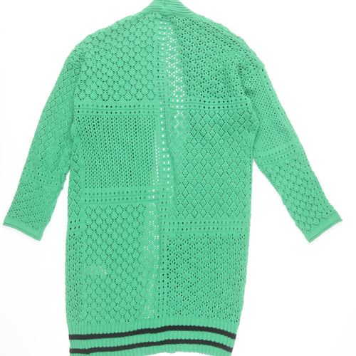 Yours Women’s Green Open-Knit Cotton Blend Cardigan UK 14-16